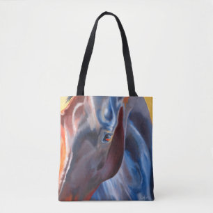 Paarden in Blues Modern Equestrian Horse Lovers Ar Tote Bag