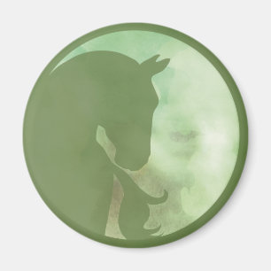 Paarden in Cirkel - Groene magneet