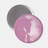Paarden in Cirkel - Roze magneet (Voorkant / Achterkant)