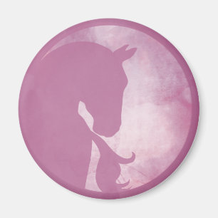 Paarden in Cirkel - Roze magneet