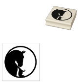 Paarden in cirkelvormig rubberen stempel (Gestempeld)