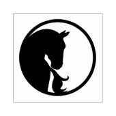 Paarden in cirkelvormig rubberen stempel (Afrduk)