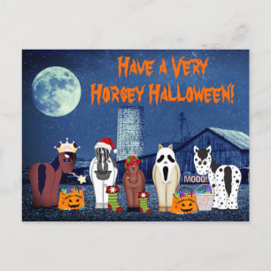 Paarden in Cute Horses van Costumes Horsey Hallowe Feestdagenkaart