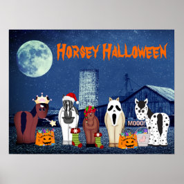 Paarden in Cute Horses van Costumes Horsey Hallowe Poster