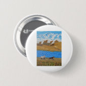 Paarden in de bergen ronde button 5,7 cm (Voorkant /achterkant)