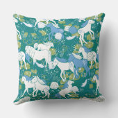 Paarden in de Field_Soft Blue Monogramed Pillow Kussen (Achterkant)