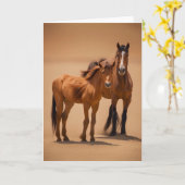 Paarden in de Gobi Kaart (Gele Bloem)