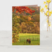 Paarden in de herfst kaart (Gele Bloem)