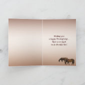 Paarden in de herfst Thanksgiving Feestdagen Kaart (Binnen)