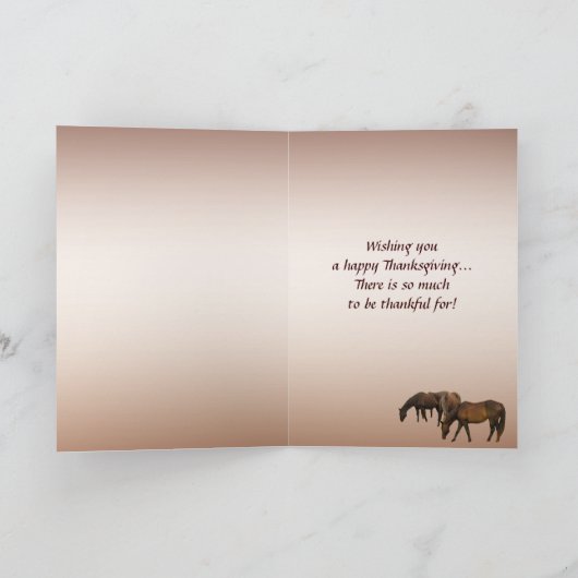 Paarden in de herfst Thanksgiving Feestdagen Kaart (Binnen)