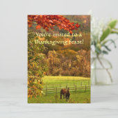 Paarden in de herfst Thanksgiving Kaart (Staand voorkant)