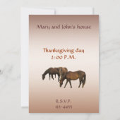 Paarden in de herfst Thanksgiving Kaart (Achterkant)