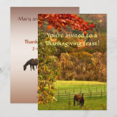 Paarden in de herfst Thanksgiving Kaart (Voorkant / Achterkant)
