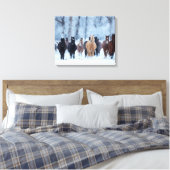 Paarden in de kou canvas afdruk (Insitu (Slaapkamer))