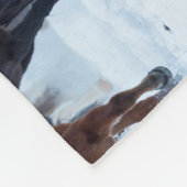 Paarden in de kou fleece deken (Hoek)