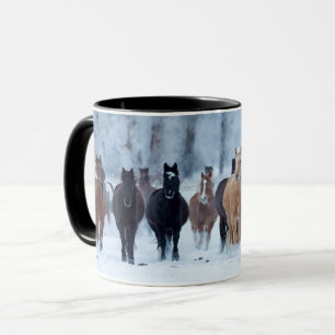 Paarden in de kou mok