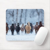 Paarden in de kou muismat (Met muis)