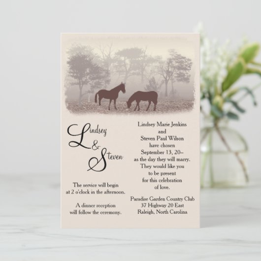 Paarden in de lijst kaart (Staand voorkant)