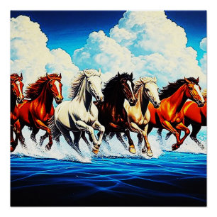 PAARDEN IN DE LUCHT PERFECT POSTER