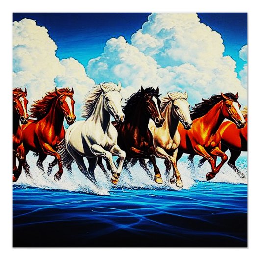 PAARDEN IN DE LUCHT PERFECT POSTER (Voorkant)