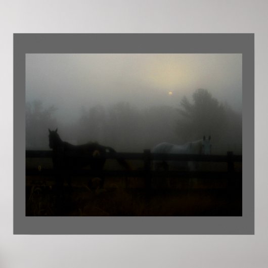 Paarden in de mist poster (Voorkant)