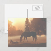 Paarden in de Morning Fog2 Briefkaart (Voorkant / Achterkant)