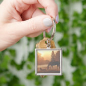 Paarden in de Morning Fog Sleutelhanger (Hand)