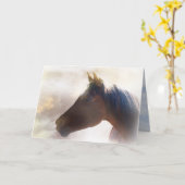 Paarden in de nevelsympathiekaart kaart (Gele Bloem)