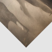 Paarden in de ontkoppeling van Sepia Tissuepapier (Detail)