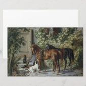 Paarden in de Porch (door Albrecht Adam) Briefpapier (Voorkant / Achterkant)
