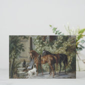 Paarden in de Porch (door Albrecht Adam) Briefpapier (Staand voorkant)