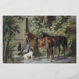 Paarden in de Porch (door Albrecht Adam) Briefpapier