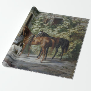 Paarden in de Porch (door Albrecht Adam) Cadeaupapier