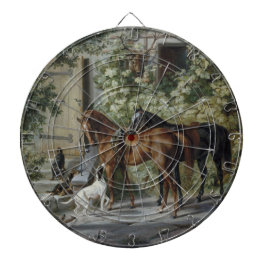 Paarden in de Porch (door Albrecht Adam) Dartbord