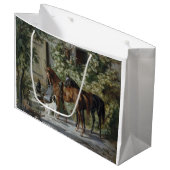 Paarden in de Porch (door Albrecht Adam) Groot Cadeauzakje (Voorkant Gekanteld)