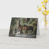 Paarden in de Porch (door Albrecht Adam) Kaart (Gele Bloem)