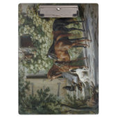 Paarden in de Porch (door Albrecht Adam) Klembord (Voorkant)