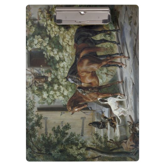 Paarden in de Porch (door Albrecht Adam) Klembord (Voorkant)