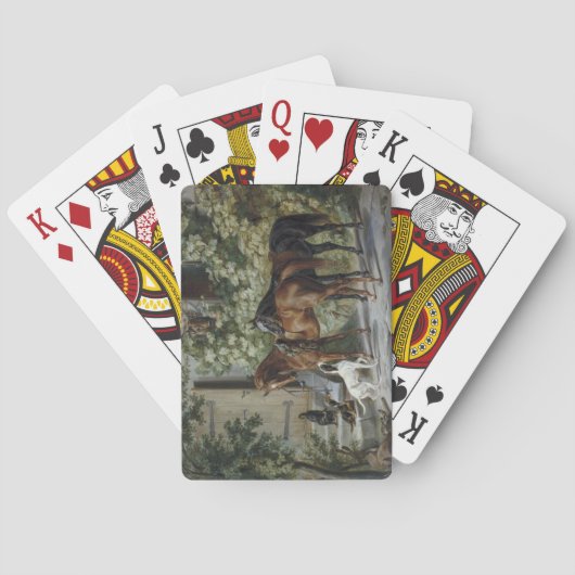 Paarden in de Porch (door Albrecht Adam) Pokerkaarten (Achterkant)