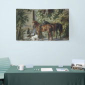Paarden in de Porch (door Albrecht Adam) Spandoek (Beurs)