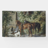 Paarden in de Porch (door Albrecht Adam) Spandoek (Horizontaal)