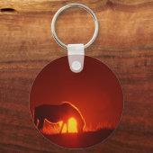 Paarden in de Rode Zonnetijd Sleutelhanger (Voorkant)