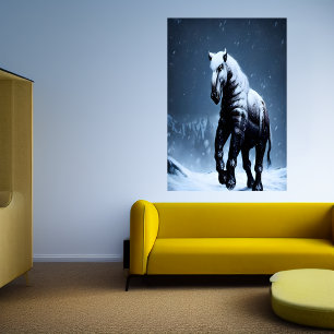 Paarden in de sneeuw   AI Art Poster