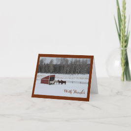 Paarden in de sneeuw Dankjewel kaart