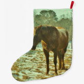 Paarden in de sneeuw grote kerstsok (Achterkant)