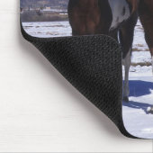 Paarden in de sneeuw muismat (Hoek)