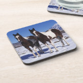 Paarden in de sneeuw onderzetter (Linkerzijde)