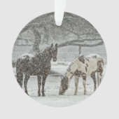 Paarden in de sneeuw ornament (voorkant)