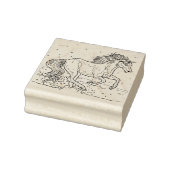 Paarden in de sneeuw rubberstempel (Stempel)