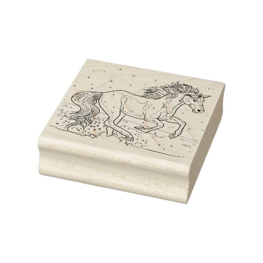 Paarden in de sneeuw rubberstempel (Stempel)